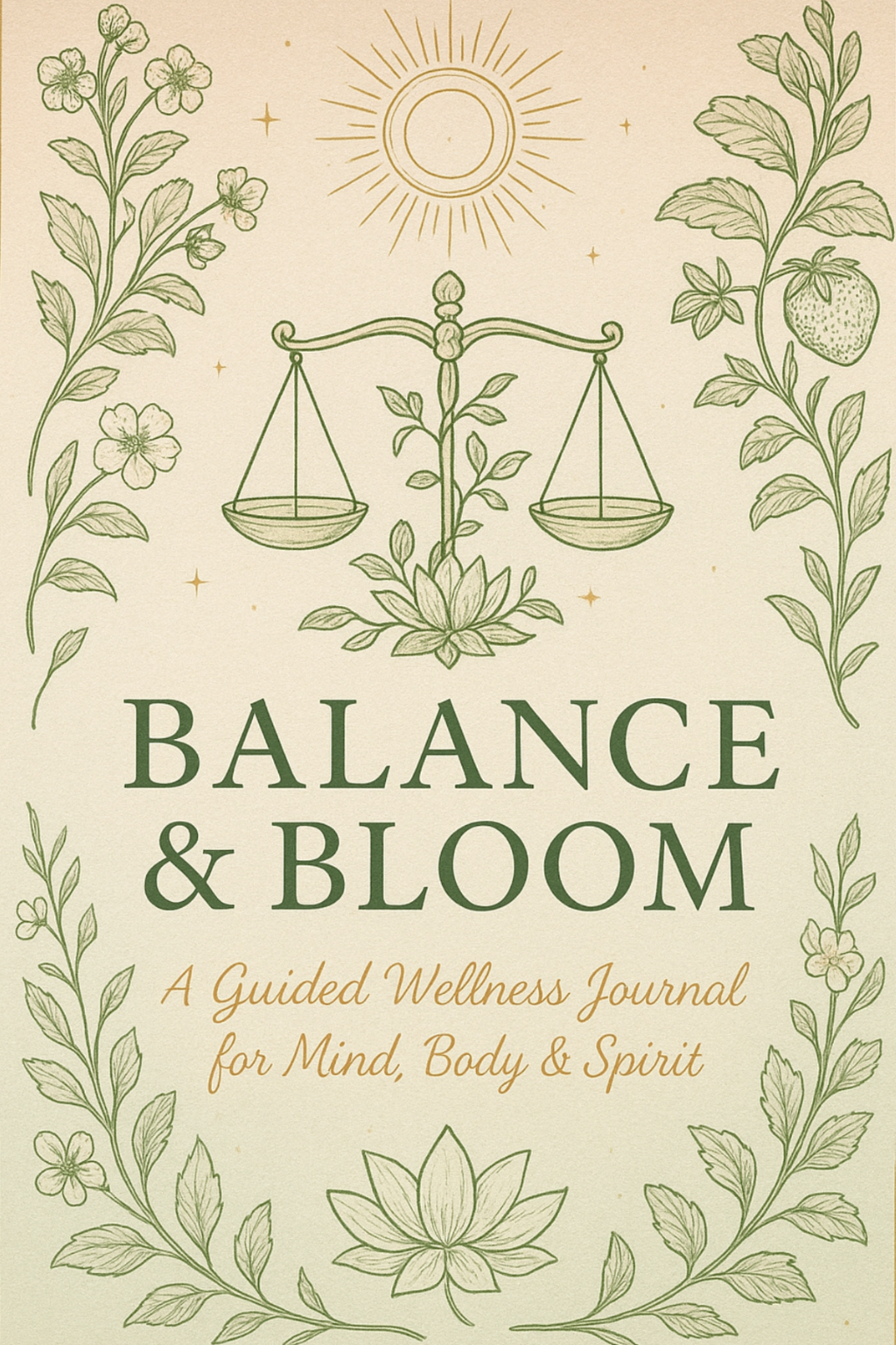 Balance & Bloom – Printable Wellness Journal Self-Care Planner (3 Month Reset)