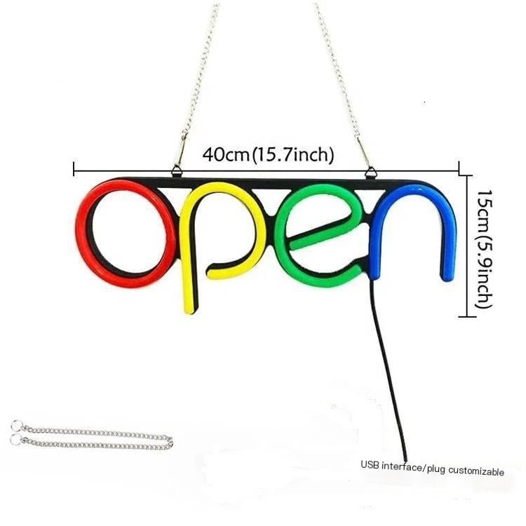 Rainbow LED Neon Open Sign