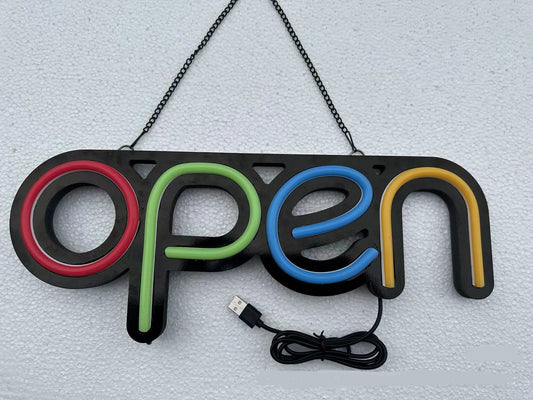 Rainbow LED Neon Open Sign