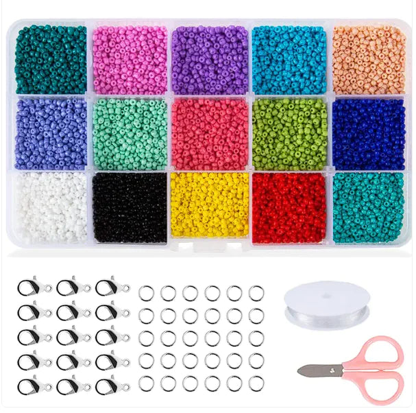 24 Grid Boxed Glass Rice Beads