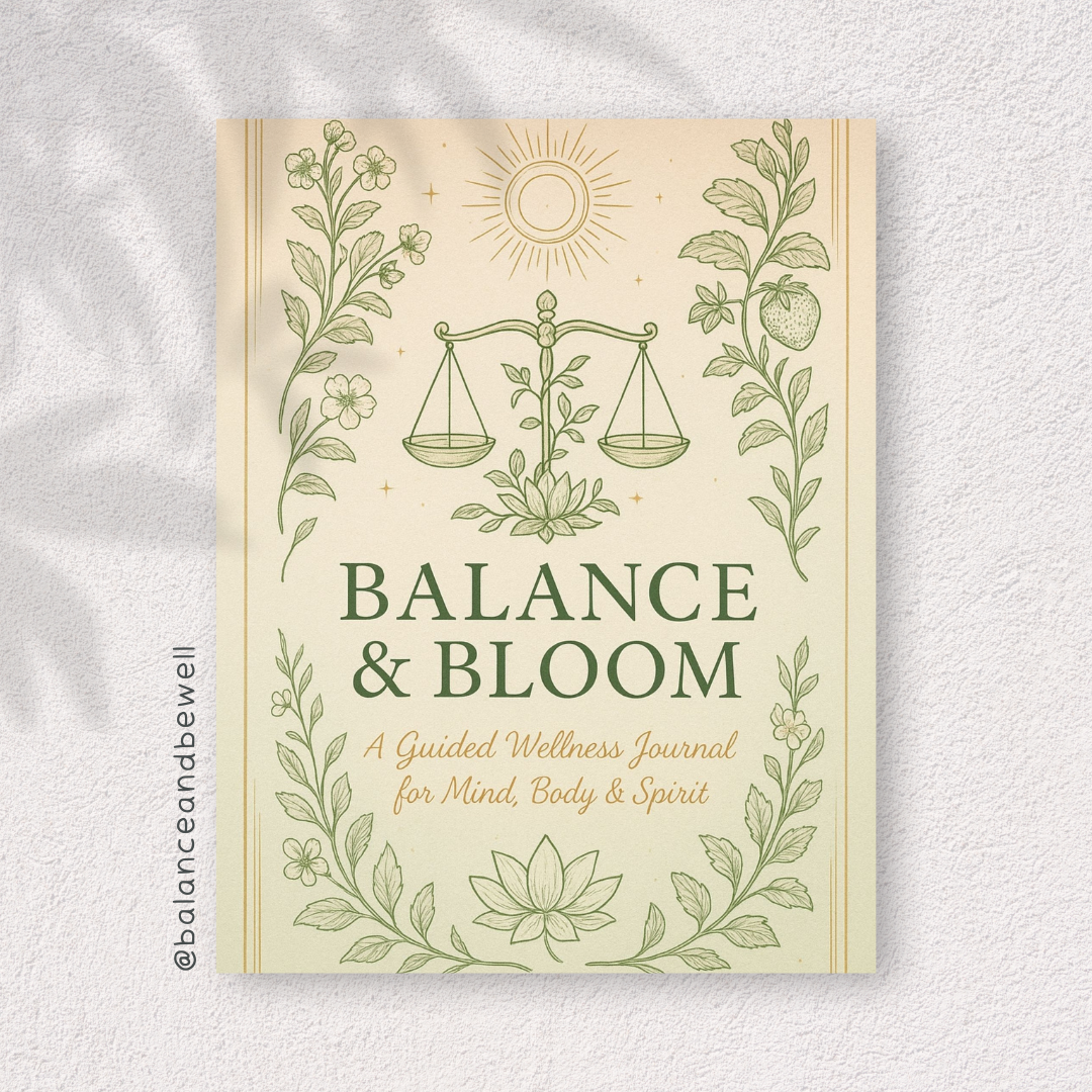 Balance & Bloom – Printable Wellness Journal Self-Care Planner (3 Month Reset)