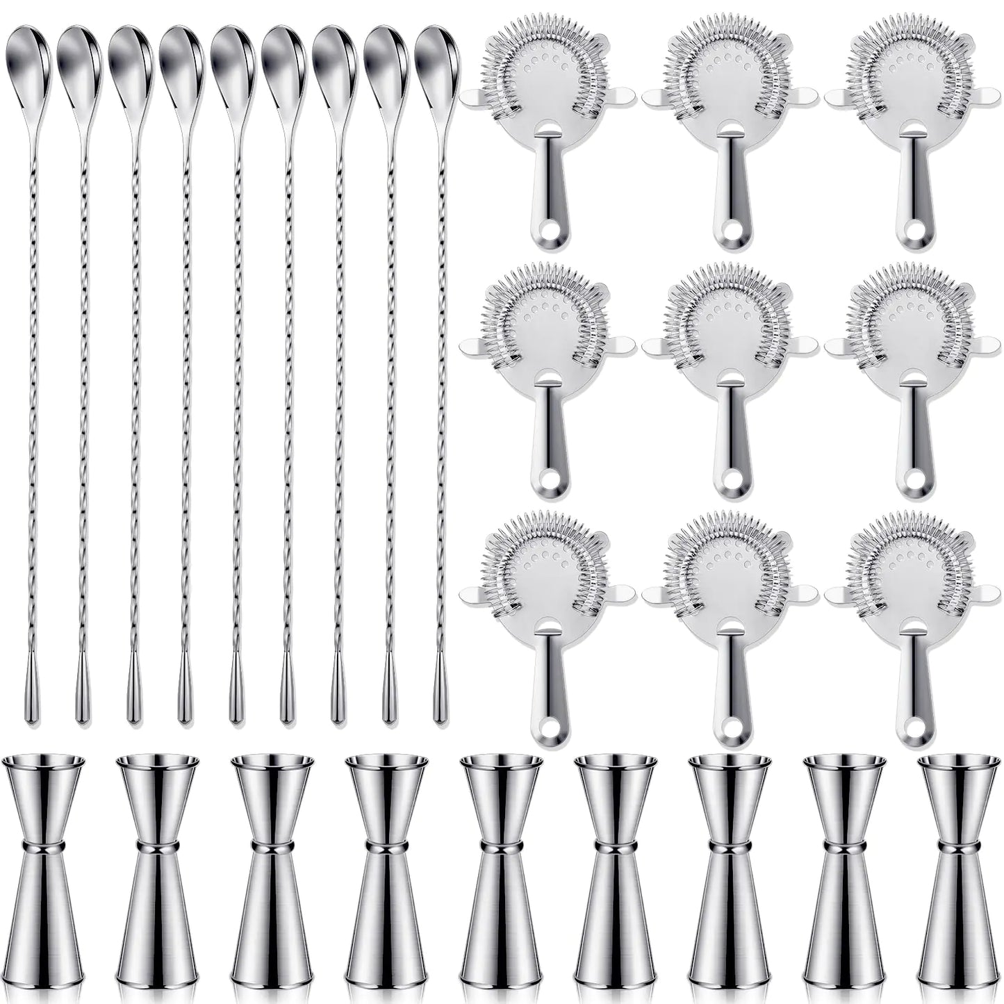 Stainless Steel Cocktail Mixing Set of 9