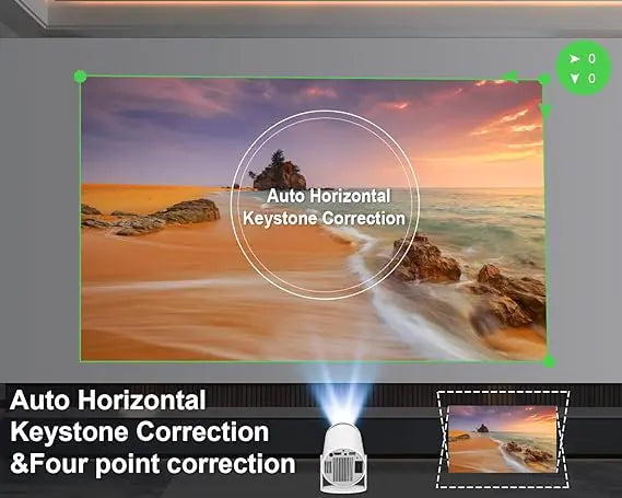 Portable Smart Mini Projector – 4K Support (1080P FHD), WiFi 6 & Bluetooth, 180° Rotatable, Auto Keystone | Sustainable Outdoor Movie & Event Décor