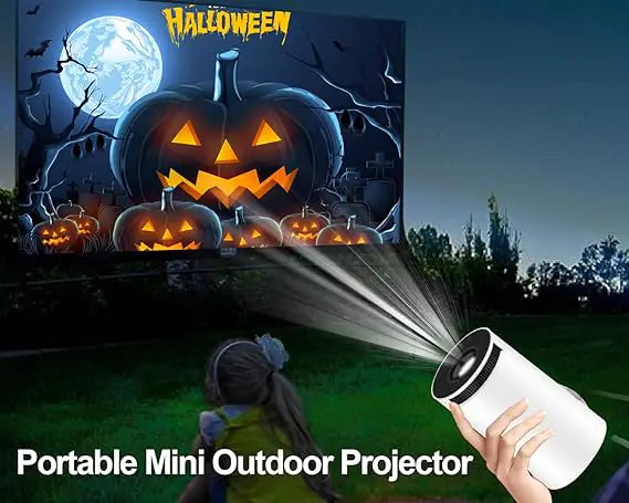Portable Smart Mini Projector – 4K Support (1080P FHD), WiFi 6 & Bluetooth, 180° Rotatable, Auto Keystone | Sustainable Outdoor Movie & Event Décor